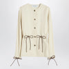 Max Mara Beige linen and silk jacket with drawstring