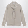 Max Mara Rock beige silk blouse with scarf