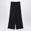 Max Mara Wide-leg blue silk trousers