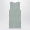 Max Mara Sleeveless ribbed top in sage green technical yarn