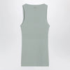 Max Mara Sleeveless ribbed top in sage green technical yarn