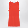 Max Mara Coral red ribbed technical yarn top