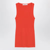 Max Mara Coral red ribbed technical yarn top
