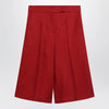 Max Mara Red linen bermuda shorts