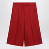 Max Mara Red linen bermuda shorts