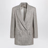 Max Mara Olimpia double-breasted chevron linen blazer in beige