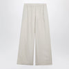 Max Mara Wide-leg linen and silk twill trousers in beige