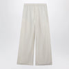 Max Mara Wide-leg linen and silk twill trousers in beige