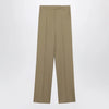 Max Mara Wide-leg trousers in camel wool and silk poplin