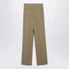 Max Mara Wide-leg trousers in camel wool and silk poplin