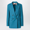 Max Mara Turquoise wool-blend double-breasted jacket