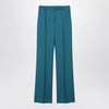 Max Mara Turquoise wool and silk-blend trousers