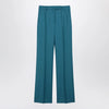 Max Mara Turquoise wool and silk-blend trousers