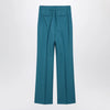 Max Mara Turquoise wool and silk-blend trousers
