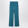 Max Mara Turquoise wool and silk-blend trousers