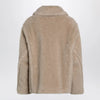Max Mara Light beige alpaca and wool teddy cropped coat