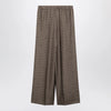 Max Mara Mud-coloured printed silk trousers