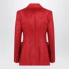 Max Mara Semi-fitted single-breasted blazer in red linen