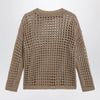 Max Mara Cotton mesh long-sleeve sweater in Desert