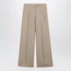 Max Mara Regular-fit linen natté trousers in sand