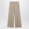 Max Mara Regular-fit linen natté trousers in sand