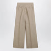 Max Mara Regular-fit linen natté trousers in sand