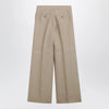 Max Mara Regular-fit linen natté trousers in sand