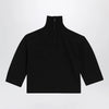 Max Mara Cropped turtleneck sweater in stretch viscose, black