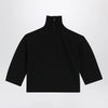 Max Mara Cropped turtleneck sweater in stretch viscose, black