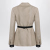 Max Mara Double-breasted pure linen blazer in camel