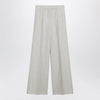 Max Mara Wide-leg trousers in brown/grey linen drill