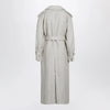 Max Mara Sand-coloured double-breasted duster coat in linen drill