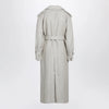 Max Mara Sand-coloured double-breasted duster coat in linen drill