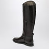 Brunello Cucinelli Brown leather boots with Shiny Detail