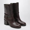 Brunello Cucinelli Brown leather ankle boots with heel