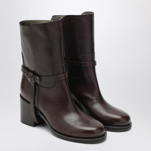  Brunello Cucinelli Brown leather ankle boots with heel