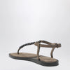 Brunello Cucinelli Suede thong sandals with Precious Straps