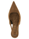 Brunello Cucinelli Brown Suede Slingbacks