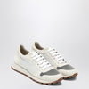 Brunello Cucinelli White nylon and suede trainer