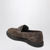 Brunello Cucinelli Penny loafer in brown leather with monile detail