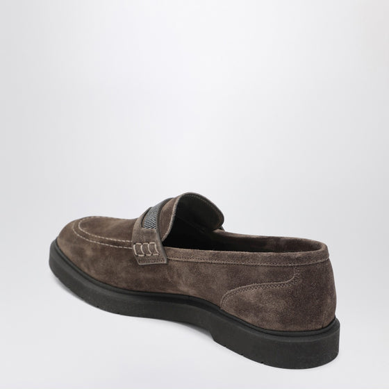 Brunello Cucinelli Penny loafer in brown leather with monile detail