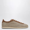 Brunello Cucinelli Beige low-top suede lace-up sneakers