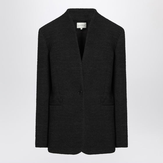 Loulou Studio Black single-breasted bouclé jacket