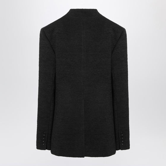 Loulou Studio Black single-breasted bouclé jacket