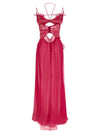 Nensi Dojaka Frilled Gown With Cutouts Dress