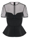 Nensi Dojaka Tailored Bustier With Sheer Neckline Top