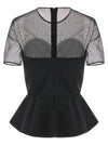 Nensi Dojaka Tailored Bustier With Sheer Neckline Top
