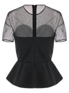Nensi Dojaka Tailored Bustier With Sheer Neckline Top