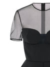 Nensi Dojaka Tailored Bustier With Sheer Neckline Top