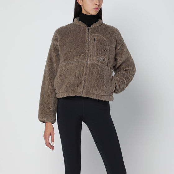 The North Face Brown cropped fleece with zip